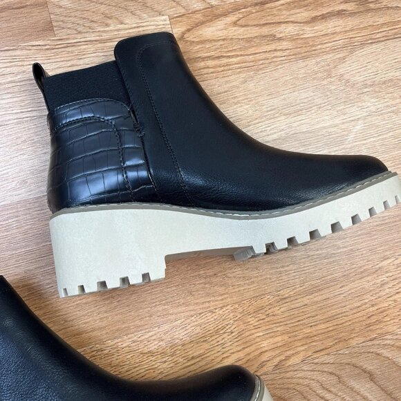 DV Dolce Vita Rielle Boots Booties Black Croco Slip on Women's Size 8 NEW - Picture 4 of 15